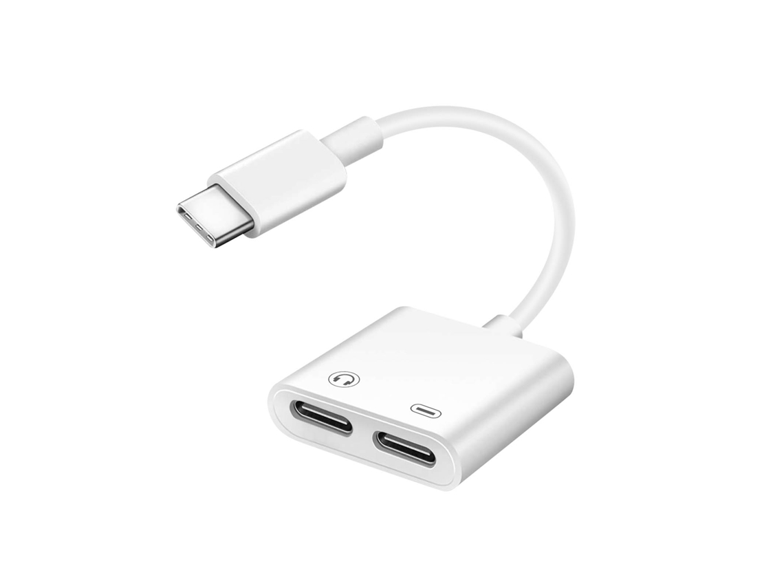 Adapatador Avizar De Udio E Carga Usb C Macho Para Usb C F Mea Duplo