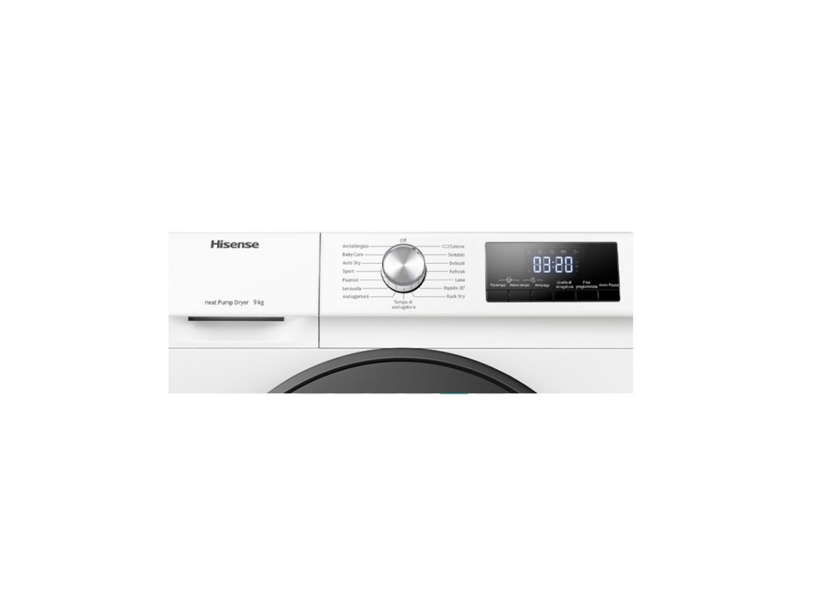 Máquina de Secar Roupa HISENSE DHQA902U 9 kg Bomba de Calor Branco