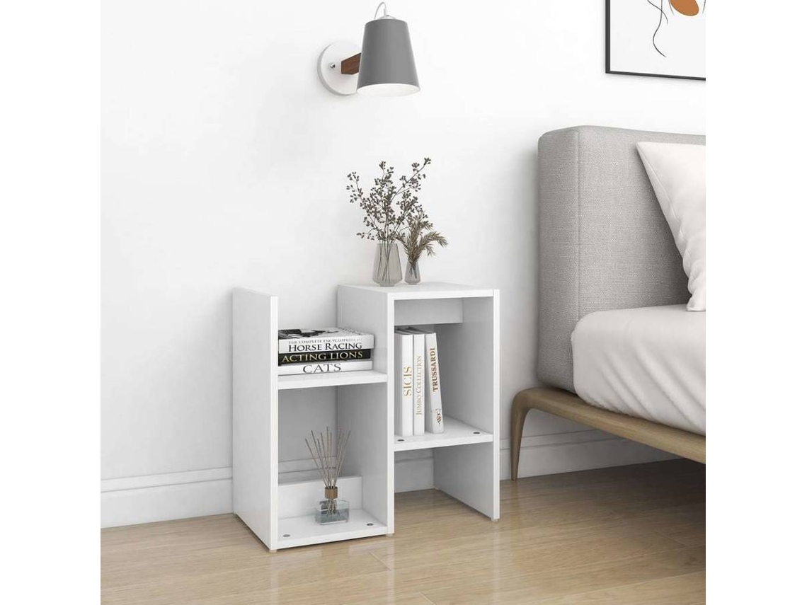 VidaXL Mesa De Cabeceira 50x30x51 5 Cm Contraplacado Branco Worten Pt