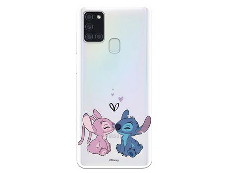 Capa Para Samsung Galaxy A21S Oficial Da Disney Angel Stitch Beijo