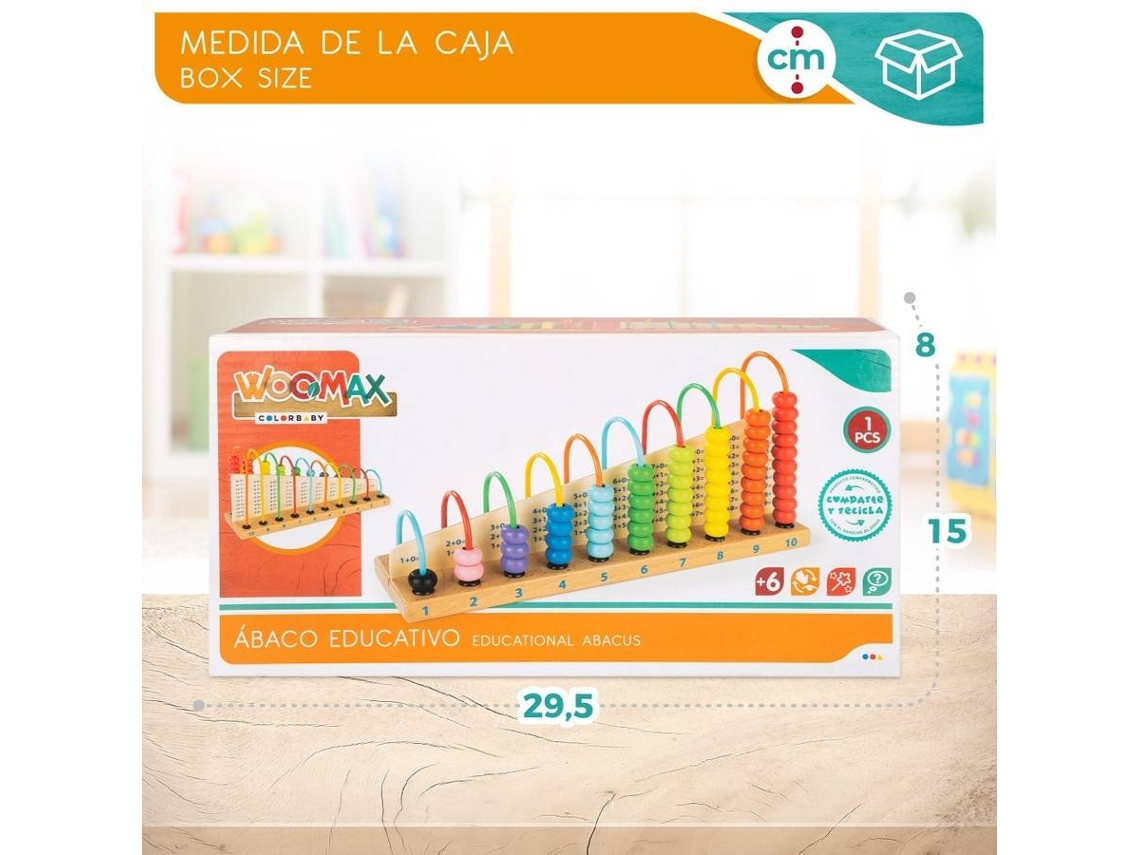 Jogo Didático WOOMAX Ábaco educacional de madeira Worten pt