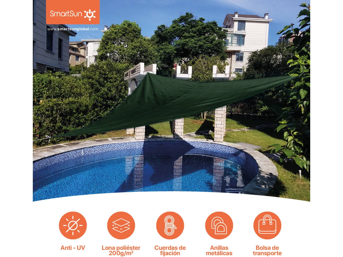 Toldo Vela De Sombra Para Jardim Smartsun Anti Uv Imperme Vel Verde