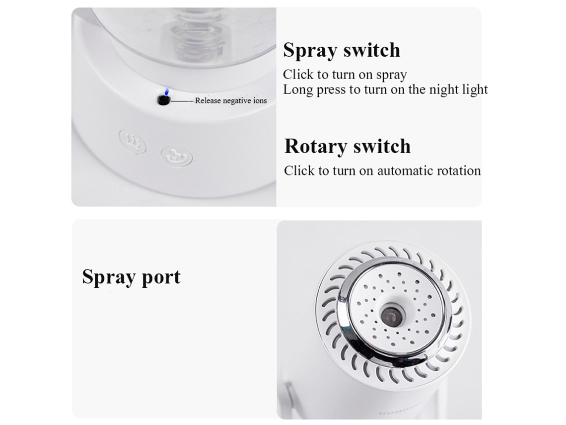 Humidificador Sem Fio Rota O Autom Tica Difusor De Aroma Mah