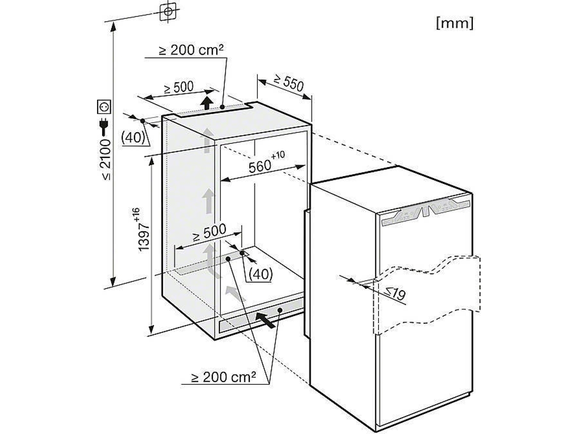 Arca Vertical Encastre Miele Fns I No Frost Cm L