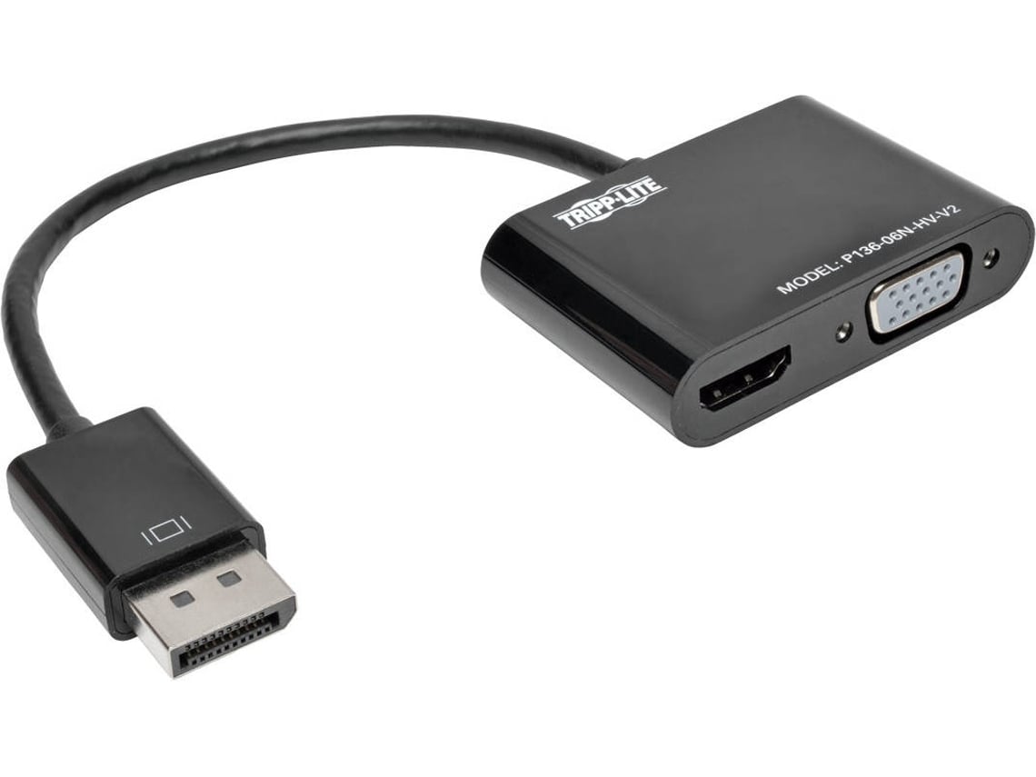 Adaptador Hdmi Tripp Lite Displayport Hdmi E Vga Cm Preto