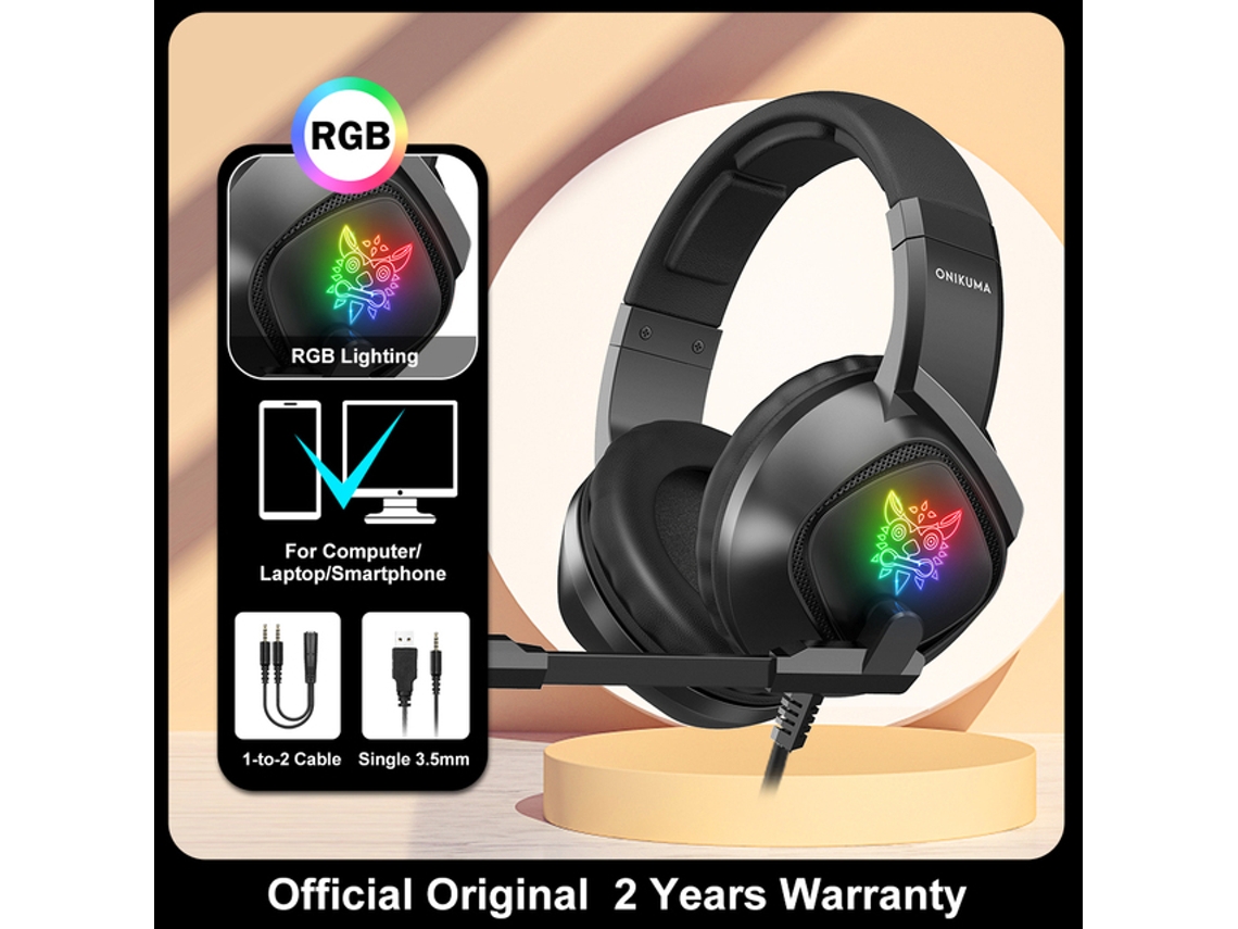 Onikuma X15 Pro Rgb Head Beam Gaming Auscultadores MicroAuriculares