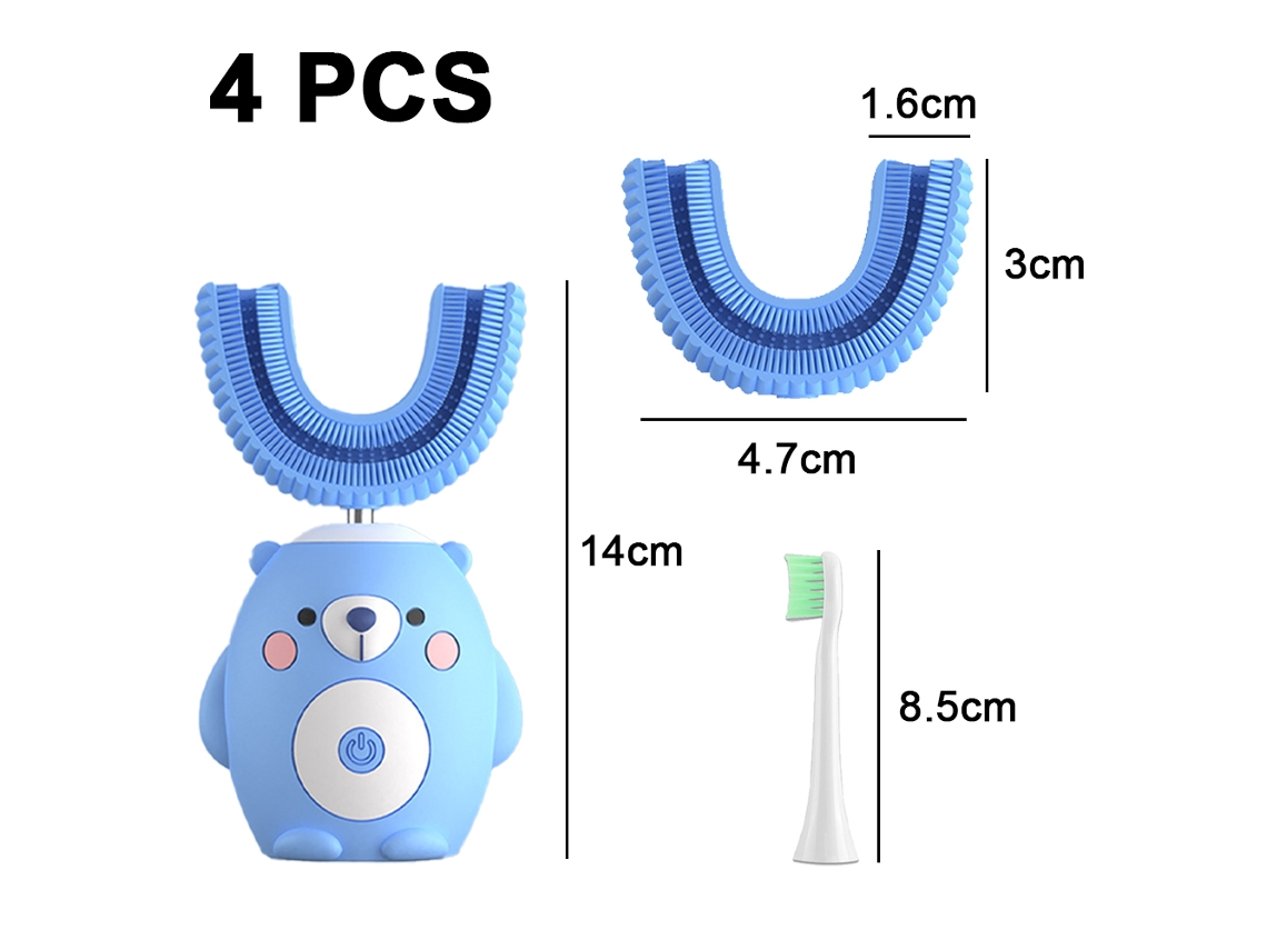 Escova de Dentes Elétrica Infantil em Forma de U Escova de Dentes