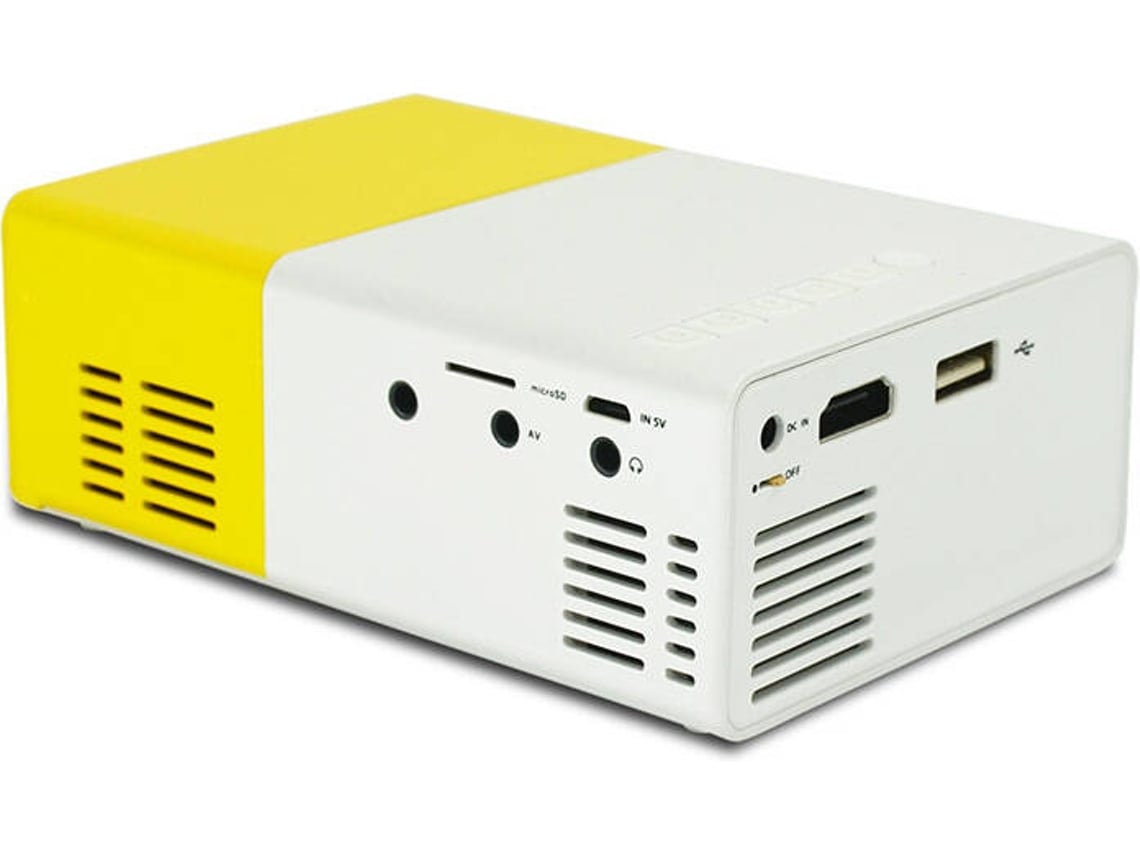 Mini Projetor Portátil OHPA Yg300600 Lumens Amarelo Branco Worten pt