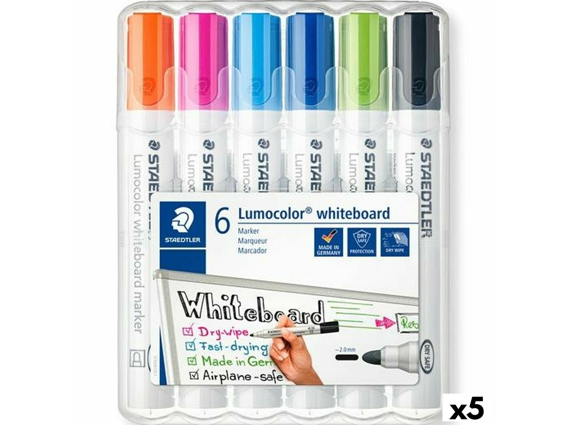 Conjunto de Marcadores Staedtler Lumocolor 351 6 Peças Ardósia Branca 5