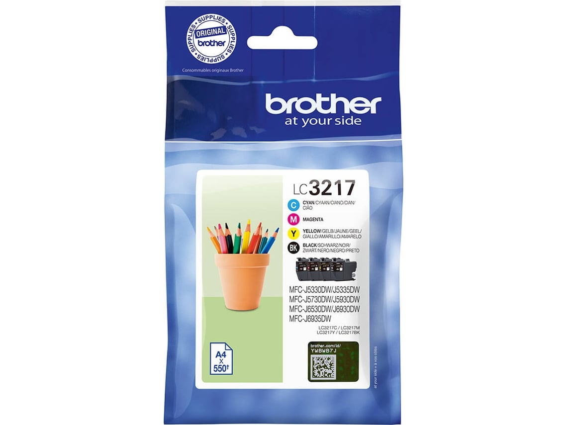 Tinteiro BROTHER LC 3217VAL Preto Ciano Magenta Amarelo Worten Pt