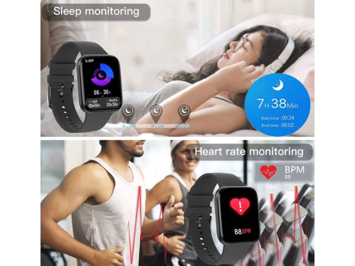 Smartwatch ENKERS Rastreador de Fitness Monitor de Pressão Arterial