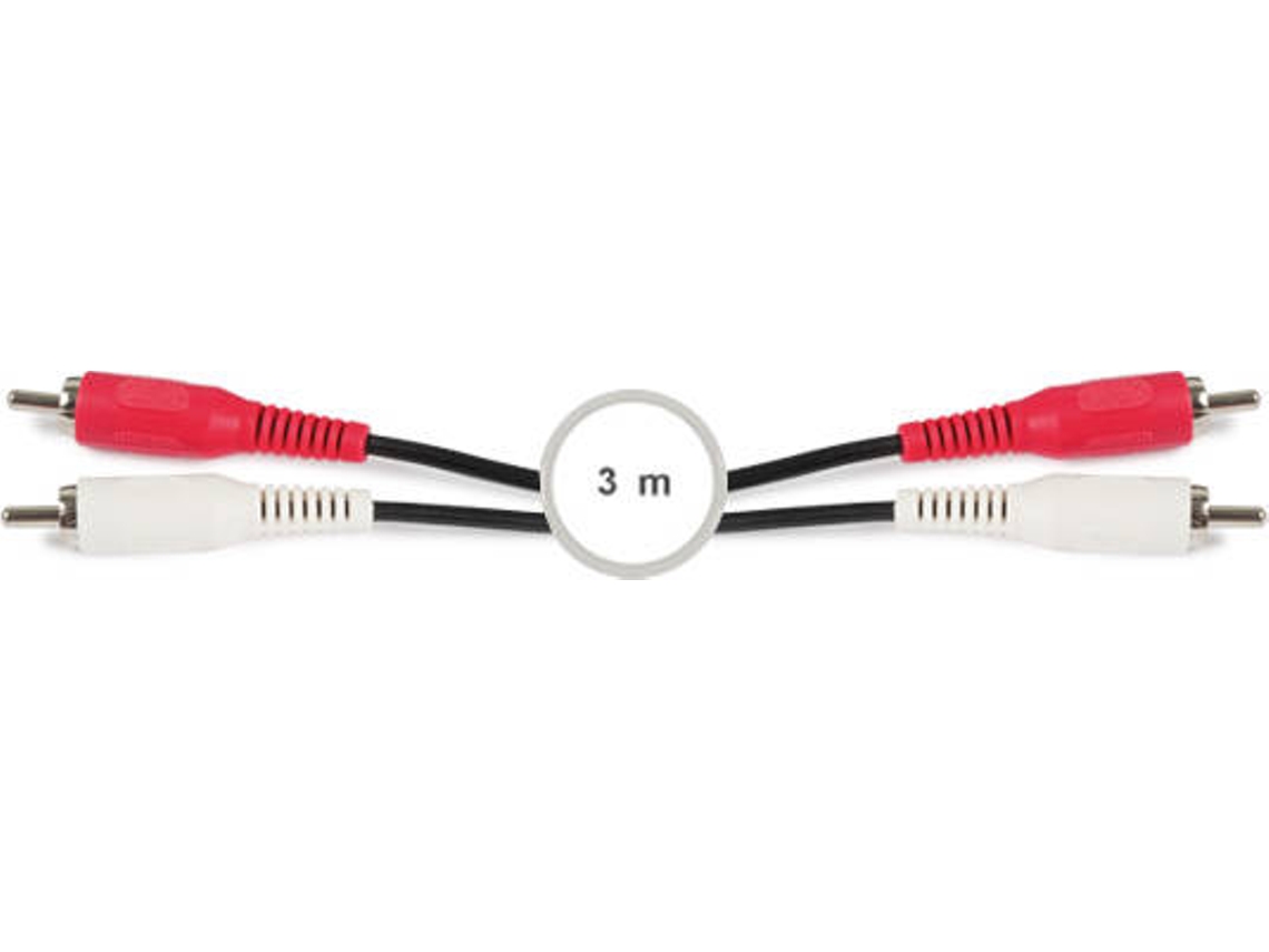 Cabo Áudio FONESTAR 3m 2 RCA Worten pt