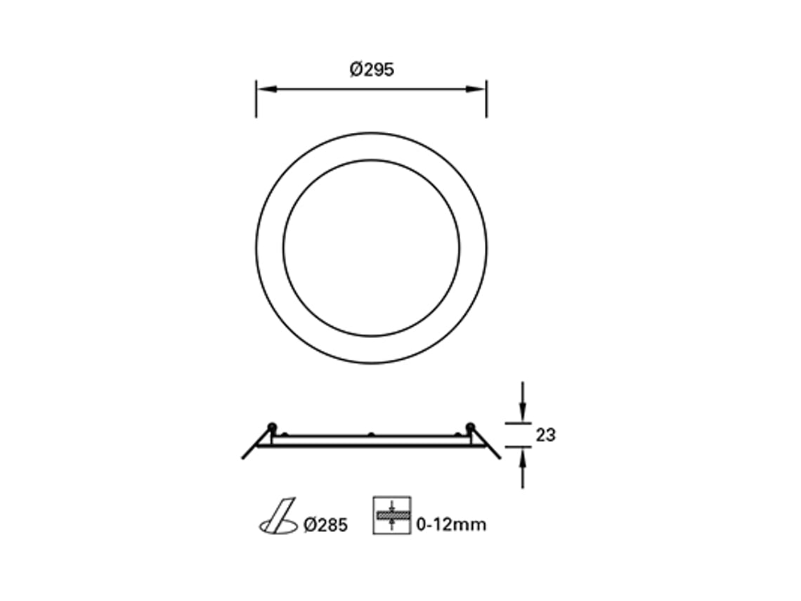 Painel De Teto Forlight Ip Easy Round Mm Led W Branco