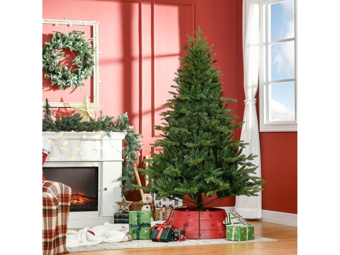 Homcom Árbol De Navidad Artificial 180 Cm Ignífugo Con 1443 Ramas Hojas