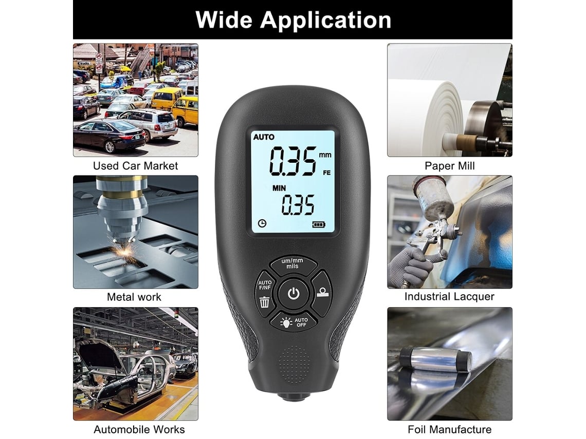Medidor De Espessura De Filme De Alta Precis O Digital Lcd Um Hw