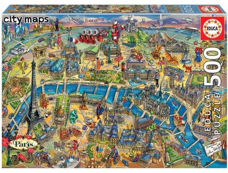 Puzzle Educa Mapa De Paris City Maps Idade M Nima Anos