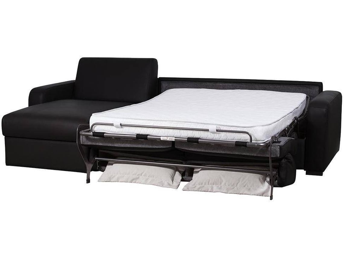 Sof Cama Bevis Vente Unique Preto Pele X X Cm Dimens Es Da