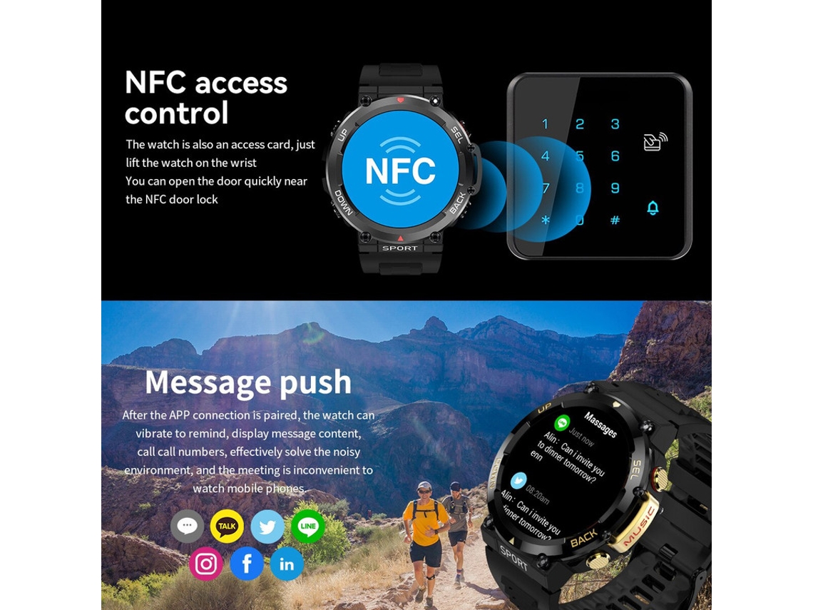 Smartwatch Chronus Ip Prova De Gua Modo Desportivo Preto Worten Pt