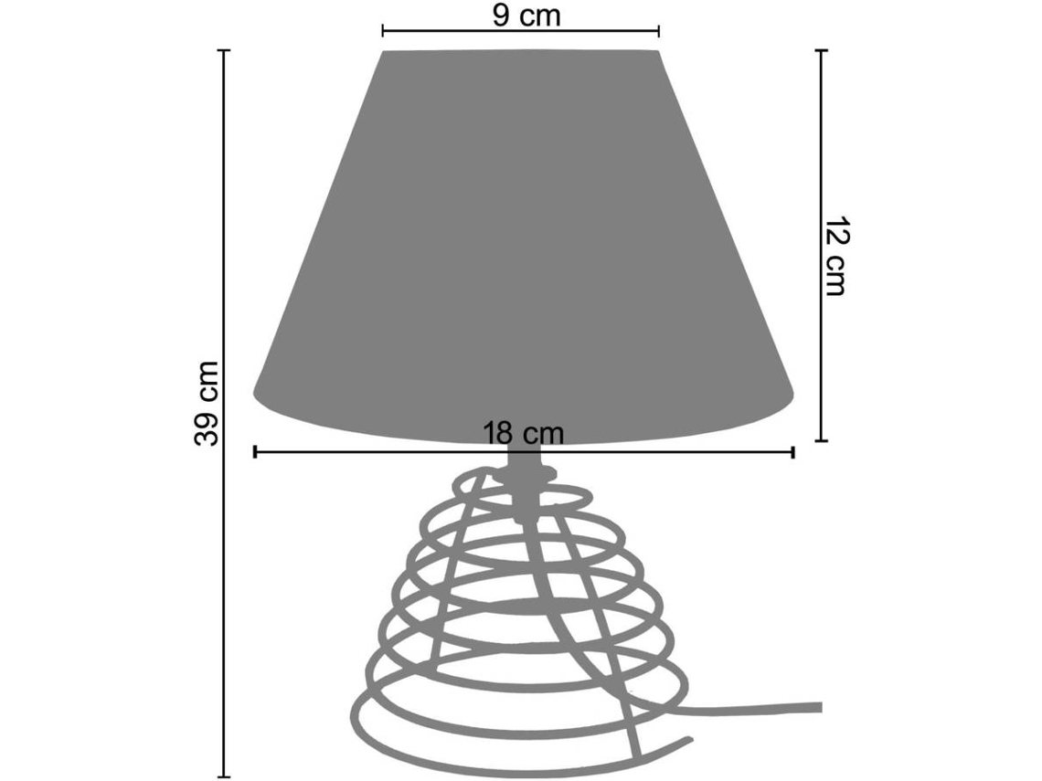 Candeeiro De Mesa Tosel Tortillon Preto E M X W Metal