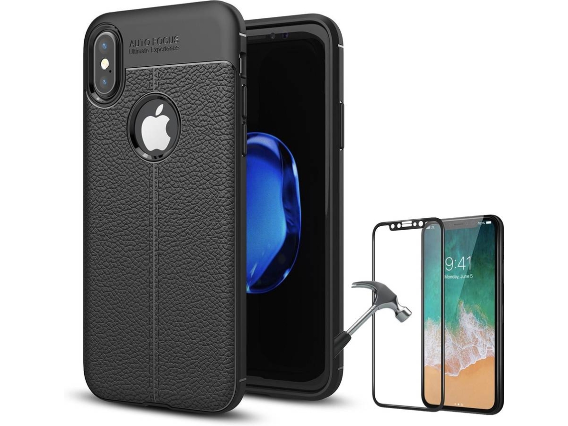 Capa Pel Cula Iphone X Rugged Leather Preto Worten Pt