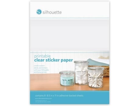 8 Folhas de Papel Etiquetas SILHOUETTE MEDIA-CLR-ADH Branco