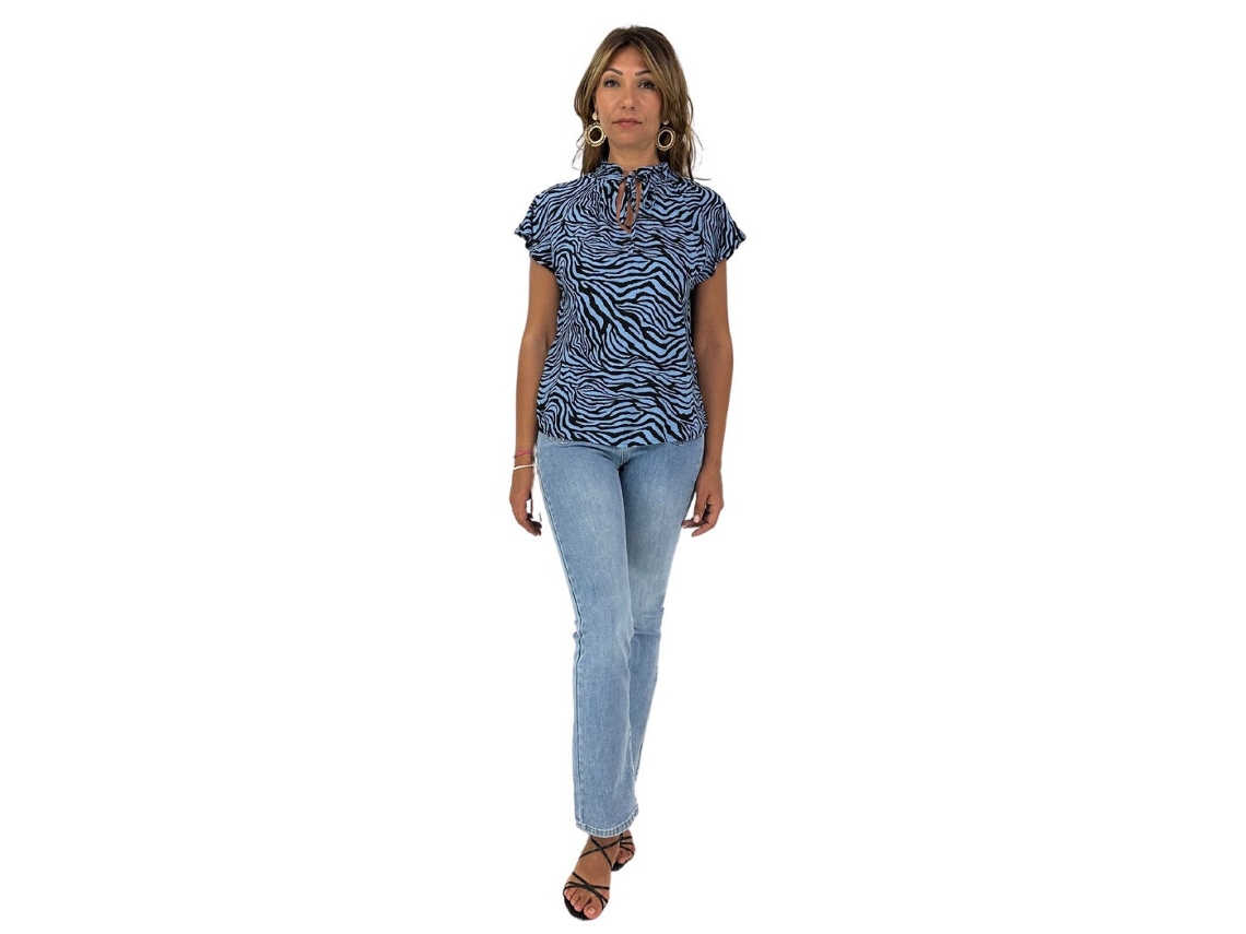 Blusa De Mulher B.YOUNG Folhada Joella Azul (38) | Worten.pt