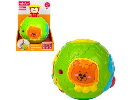 Jogo Didáticos  Bola animal infantil com luz e som (14x14x14 cm - 6 meses)