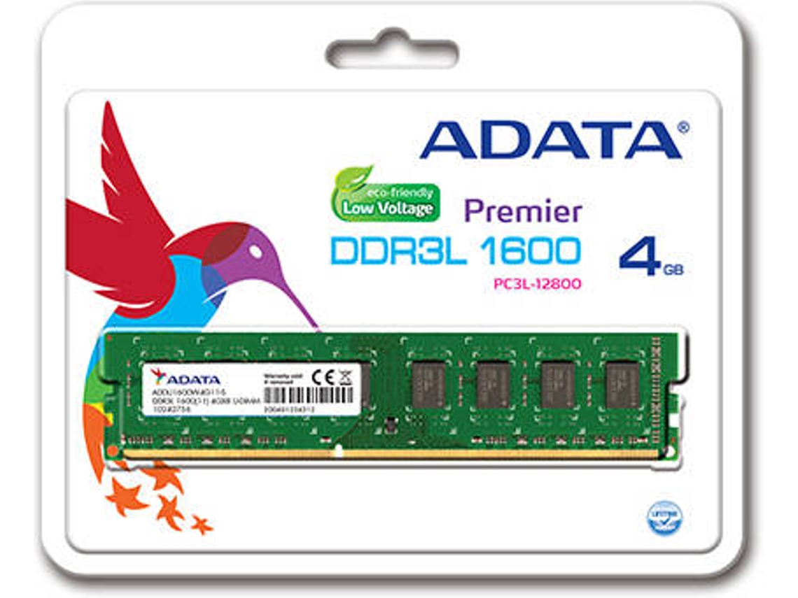 Memória RAM DDR3 ADATA ADDU1600W4G11-R (1 X 4 GB - 1600 MHz - CL 11 ...