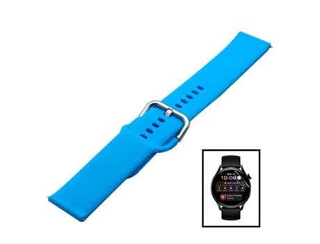 Kit Bracelete Silicone com Fivela + Película de Hydrogel para Amazfit Stratos 3 Azul Céu