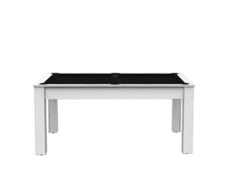 Mesa de Bilhar de 6 Pernas Texas Convertível em Mesa de Jantar de Mdf para 6 Pessoas Branco / Preto DE FAUGÈRES