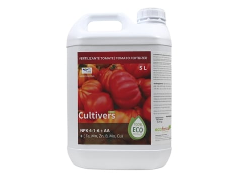 CULTIVERS Adubo Tomate Biológico 5 L Fertilizante Líquido 100% Orgânico e Natural, Potencia Sabor e Crescimento. Aumentar a Qualidade da Fruta