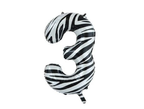 Balão WEFIESTA Foil Número 3 Zebra