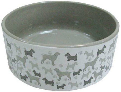 Comedouro para Cães  120599 (Cinzento - 12 cm - Cerâmica)