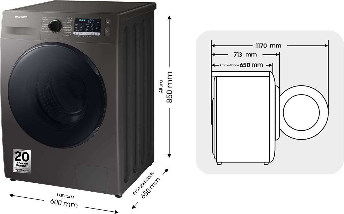 Máquina De Lavar E Secar Roupa Samsung Wd90ta046bx/ep Lava 9kg