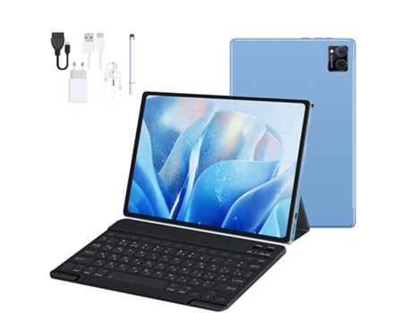 Tablet VANWIN T60 Teclado Bluetooth Capa de Couro Auscultadores Caneta Stylus (10.36'' - 128Gb - 6Gb Ram Wi-Fi-Gps-4G Azul)