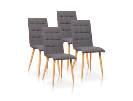 Conjunto de 4 Mesas de Jantar de Estilo Contemporâneocor Cor Cinzento Pedra Modelo Nadia FURNITURE STYLE