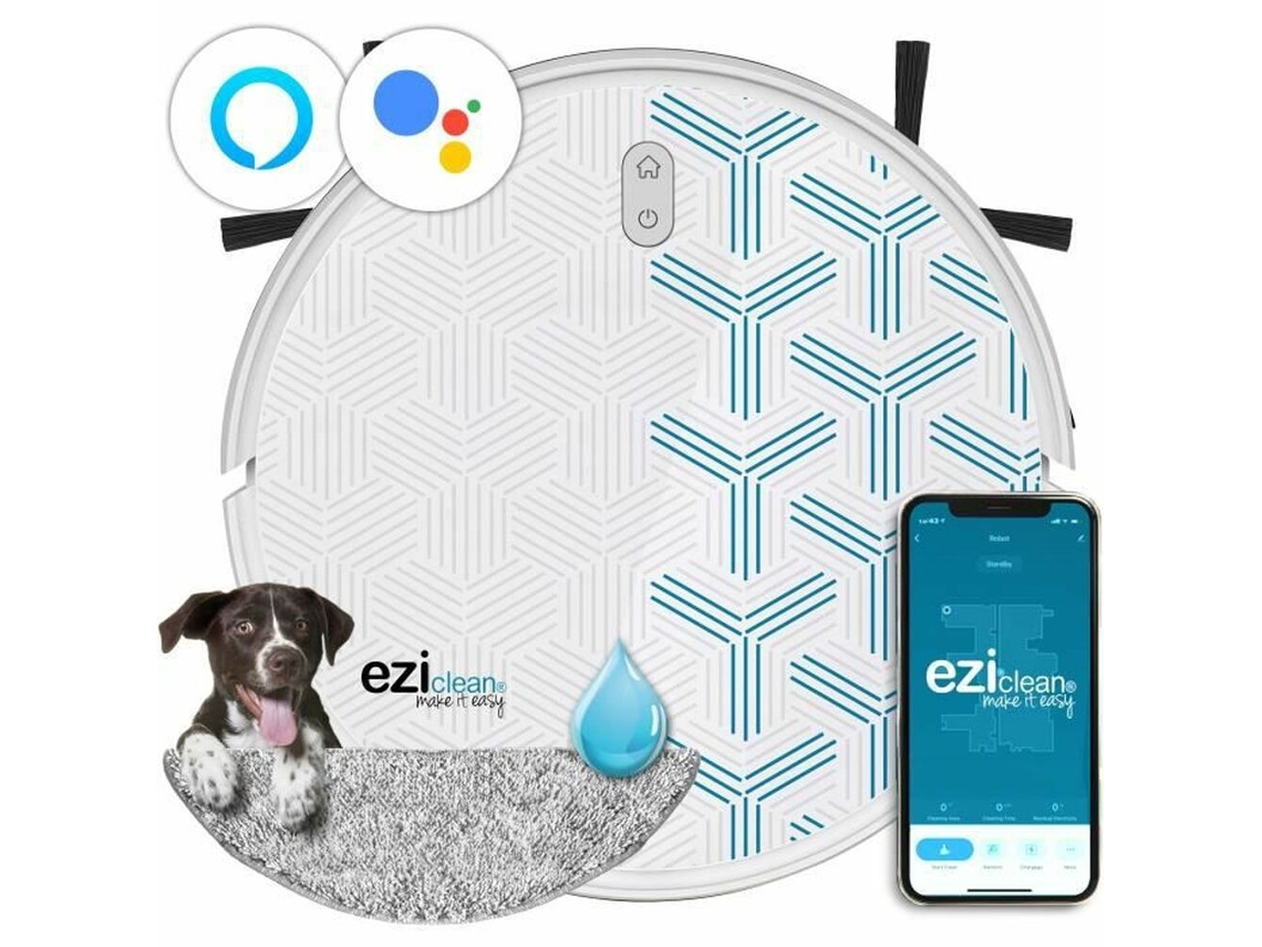 Eziclean Robot Aspirador Fregona Eléctrica Conectado ® Aqua Xpert Animal  S250 Blanco