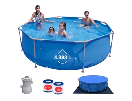 Piscina Tubular SIQUA Desmontável com Etrutura em Aço (3000 x 76 cm - 4383 L)