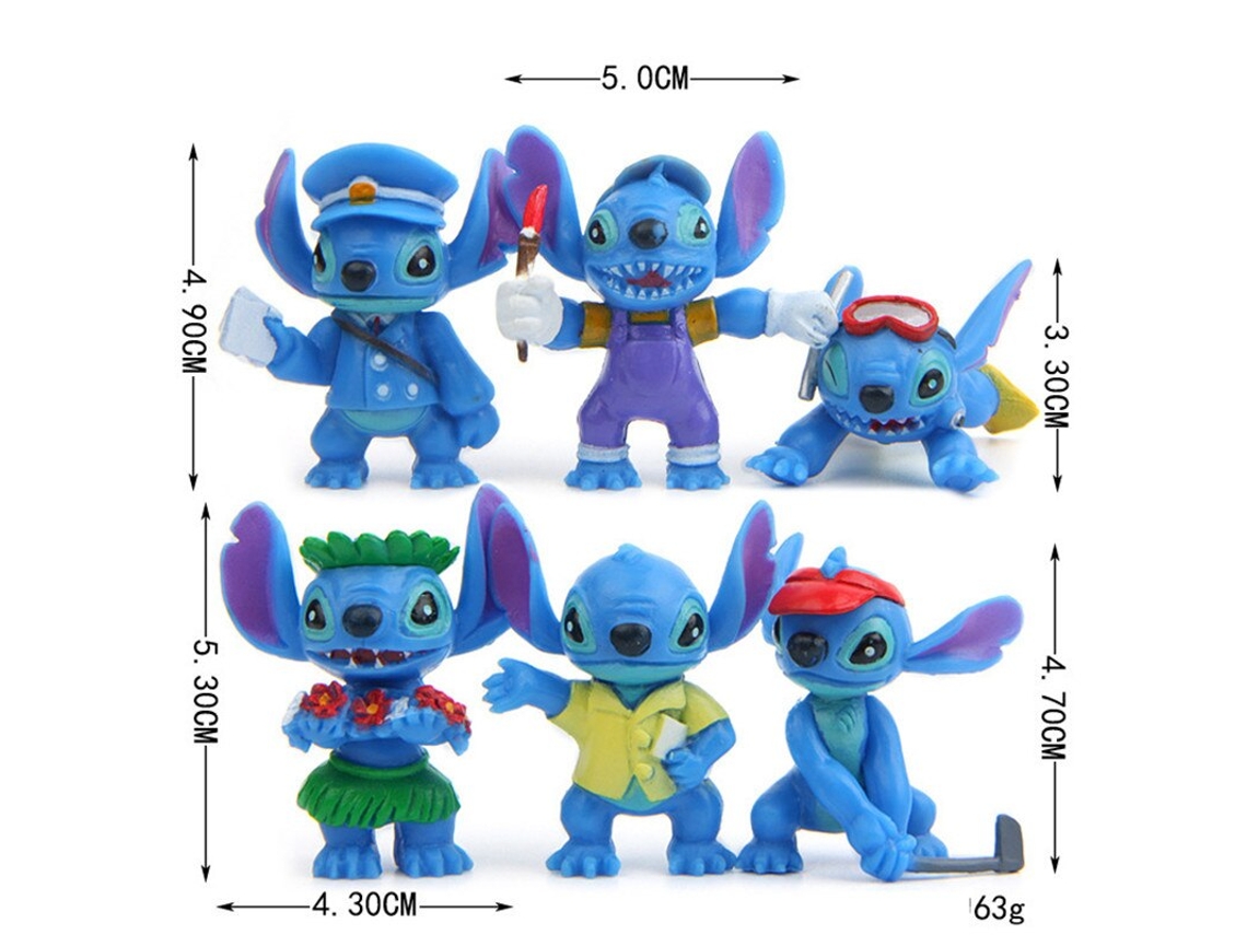 Boneco GAATPOT 6Pcs/Lot 3-5Cm Disney Action Toy Figures Lilo