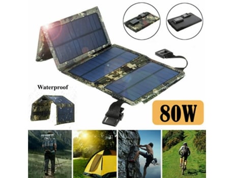 Painel Solar Usb Power Bank MELARIO Dobrável com Banco de Energia para Acampamento Caminhadas e Carregador de Celular 80W