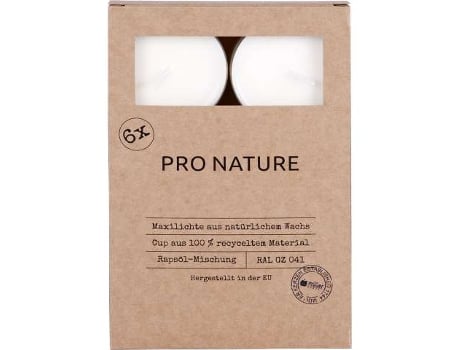 Conjunto  6 Maxi Tealights Pro Nature Müller Branco