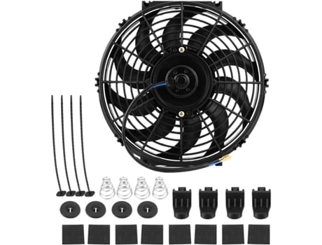 Conjunto de Ventoinhas de Resfriamento 12 Polegadas 10 Lâminas Curvas 12V 80W AURUM