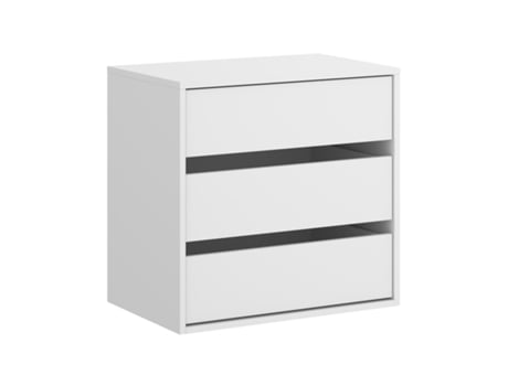 Cómoda Interior 3 Gavetas Gabinete Branco MIRAKEMUEBLE 60x60x40cm