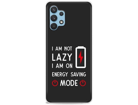 Capa THE CASES MARKET I Am Not Lazy para Samsung Galaxy A32 5G Silicone (Preto)