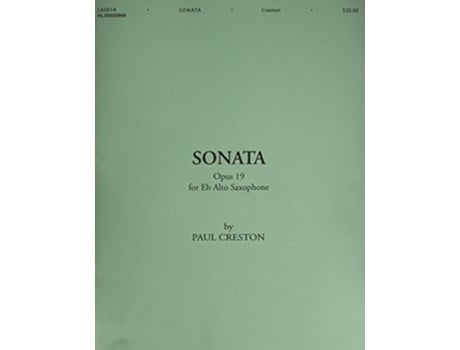 Livro SONATA OP 19 FOR EFLAT ALTO SAXOPHONE de P Creston (Inglês)