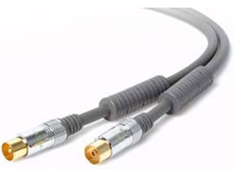 Cabo de Antena TECHLINK (Coaxial - 5 m - Cinzento)