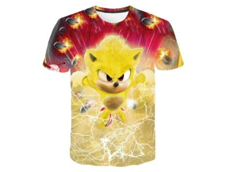 T-Shirt de Verão com Estampado de Ouriço Sonic Menino Menina B