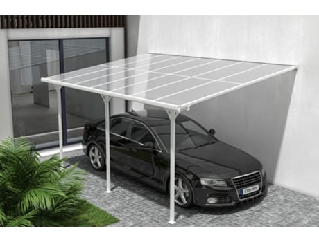 Pérgola Garagem de Parede CAZEBOO Kleo 450L300 Alumínio Branco