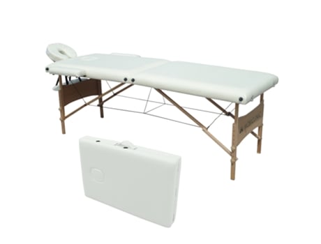 Marquesa de Massagens Dobrável MOBICLINIC Apoio para Cabeça Madeira 186X60 cm Portátil Creme cm -01 Light