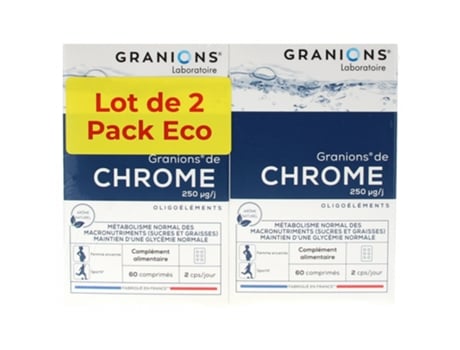 Cromo 250 ?g Lote de 2 X 60 Comprimidos GRANIONS